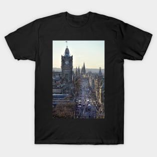 Looking down Princes Street, Edinburgh, Scotland T-Shirt